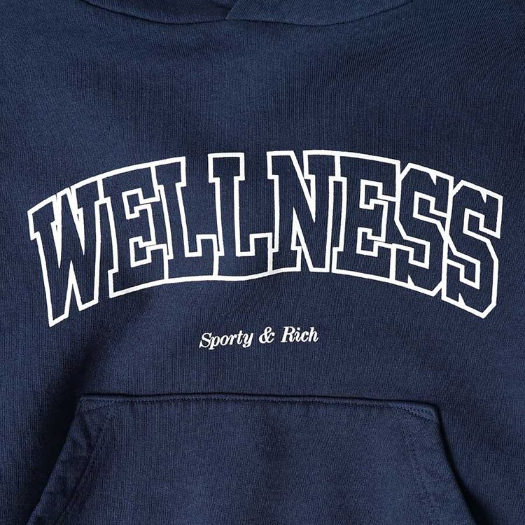 Sporty  Rich Wellness Ivy Cropped Hoodie NavyWhite
