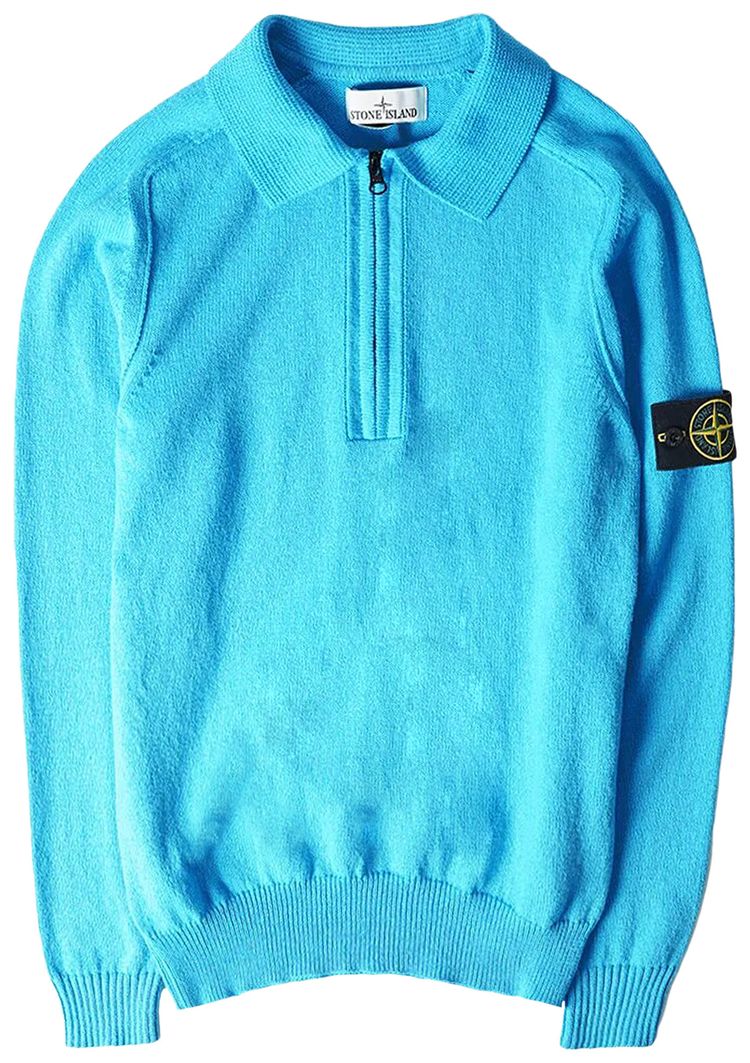 Stone Island Quarter Zip Sweatshirt Blue