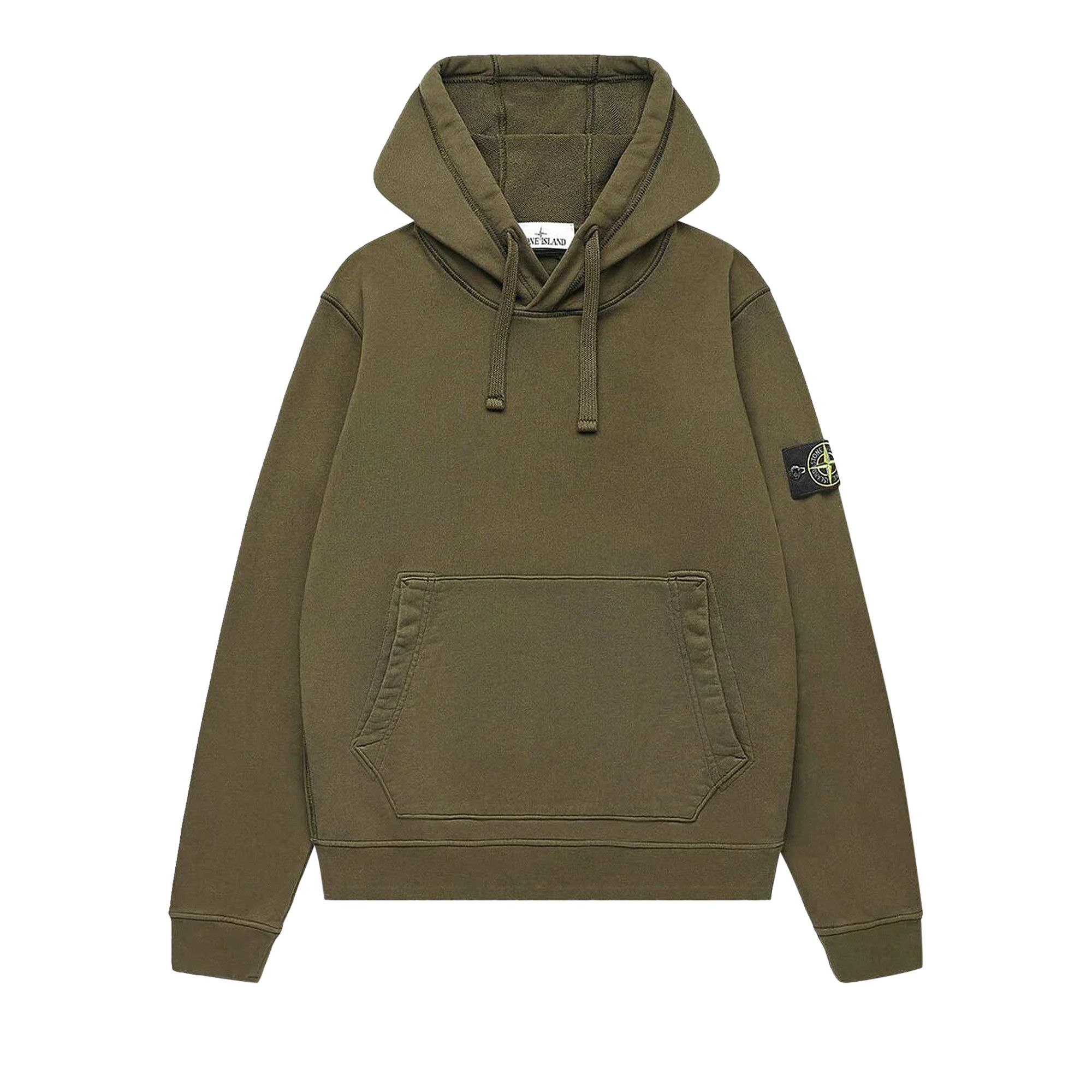 Stone island hoodie olive green on sale