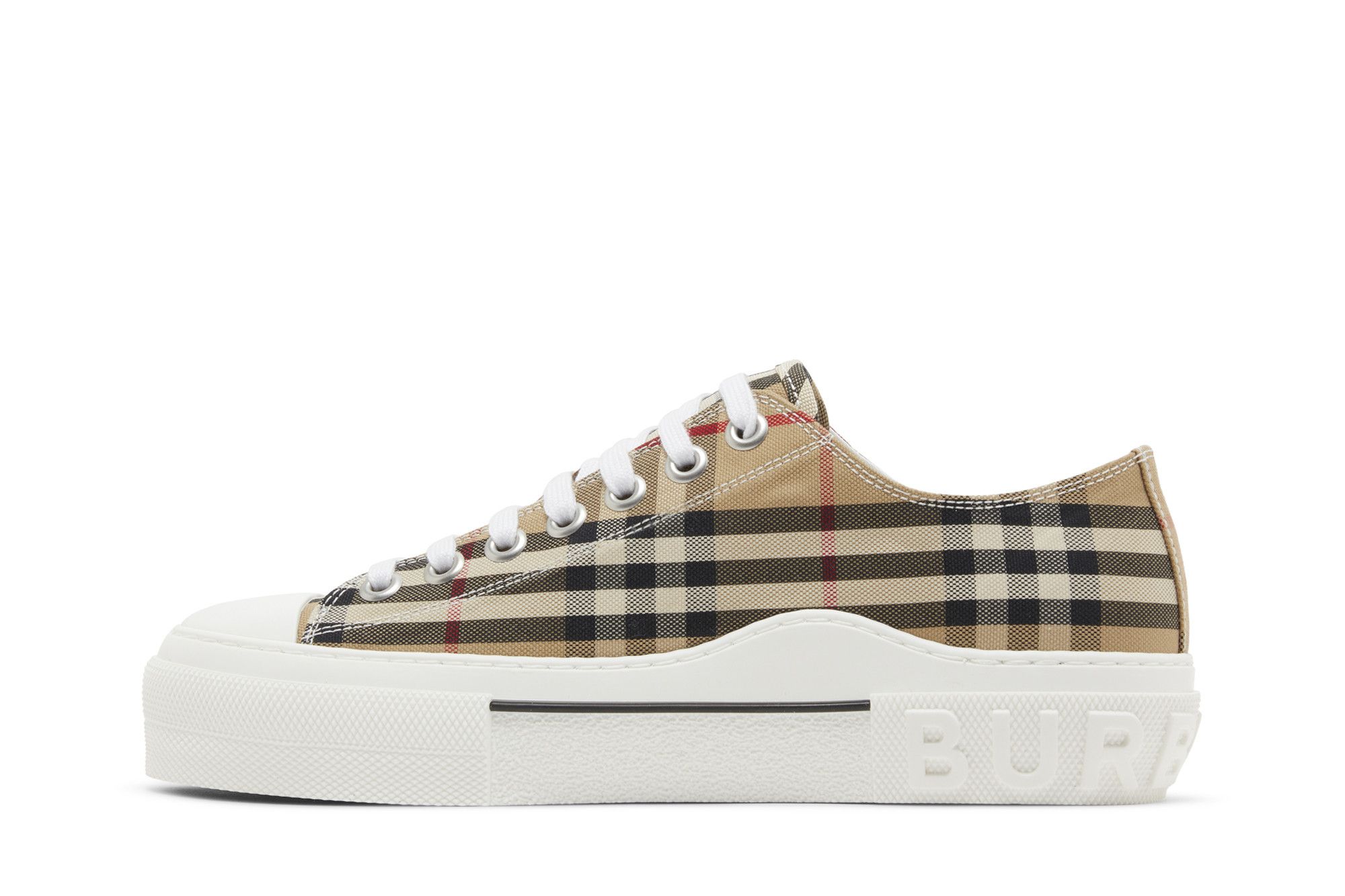 Buy Burberry Check Cotton Sneakers 'Archive Beige' - 8049745