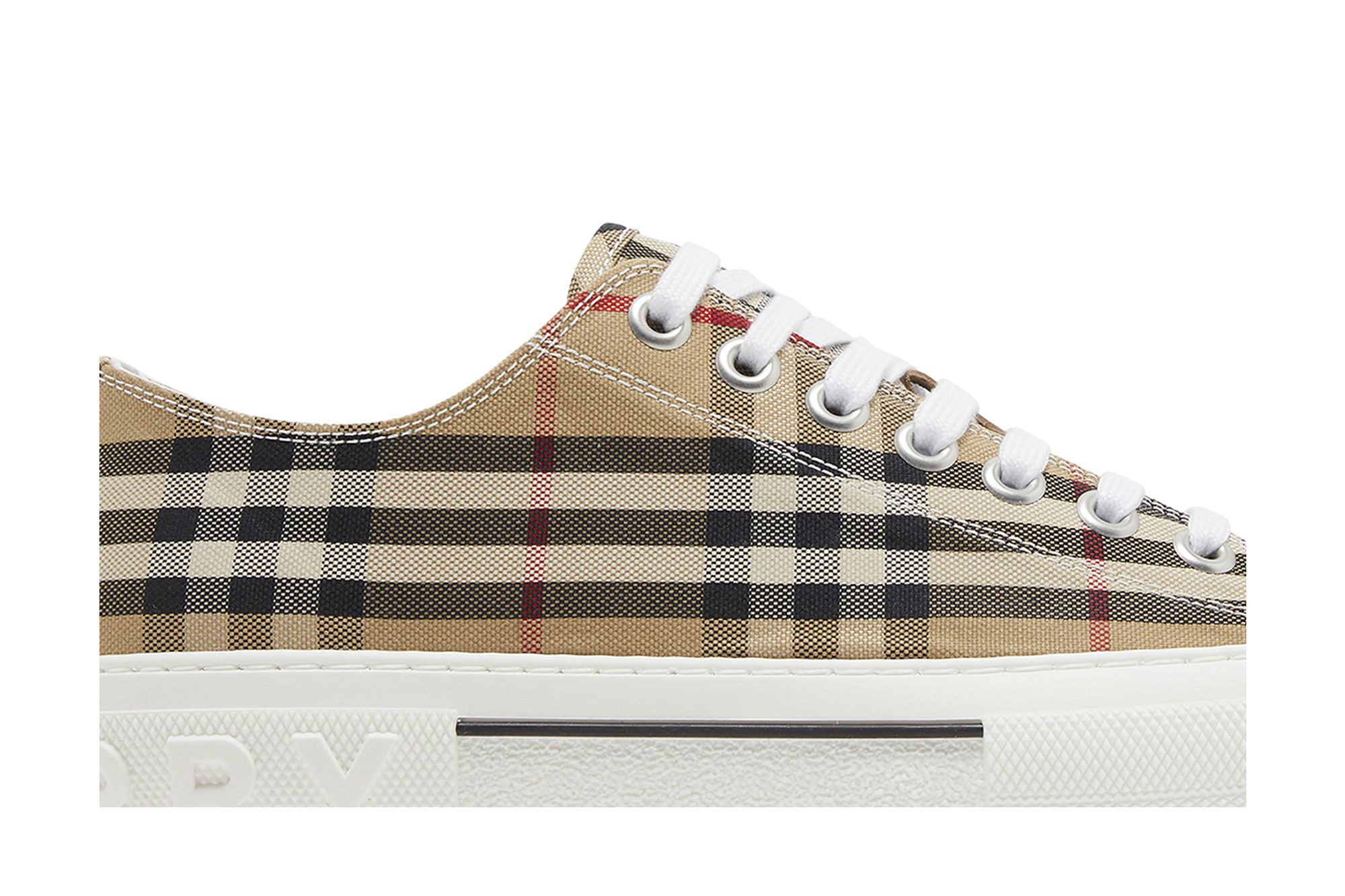 Buy Burberry Check Cotton Sneakers 'Archive Beige' - 8049745