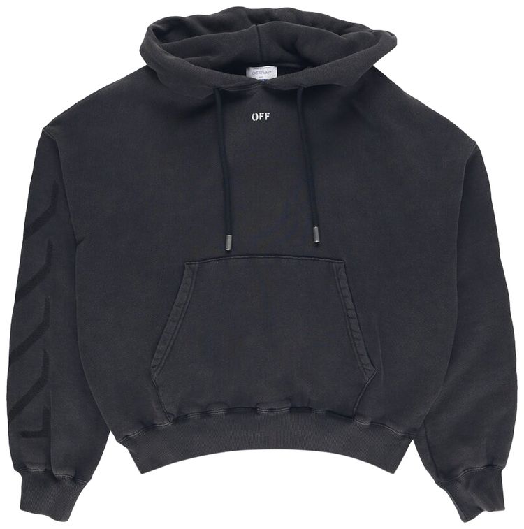 Off White St Matthew Oversized Hoodie BlackGrey