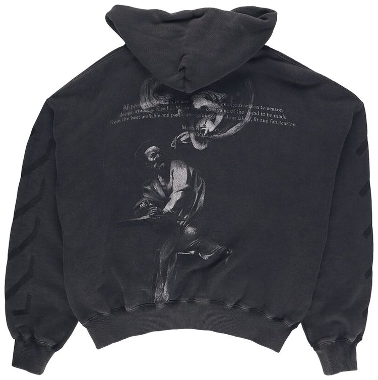 Off White St Matthew Oversized Hoodie BlackGrey