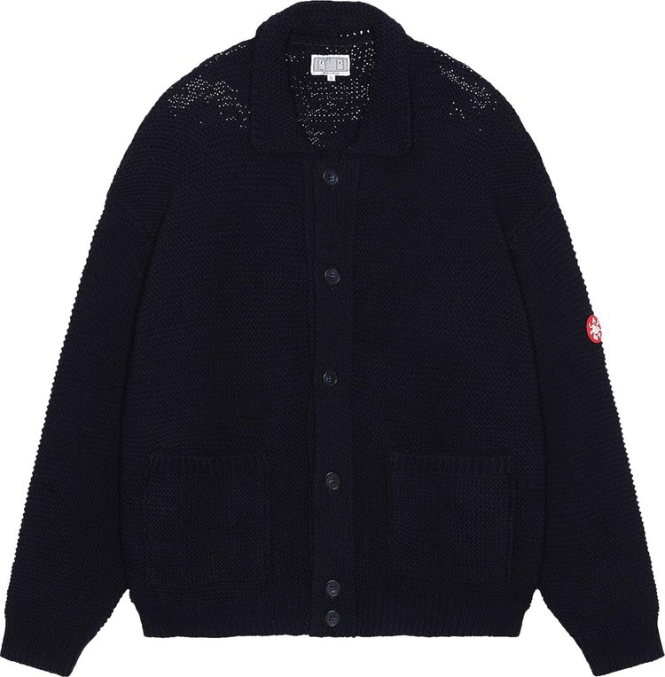 Cav Empt Collared Knit Cardigan Navy