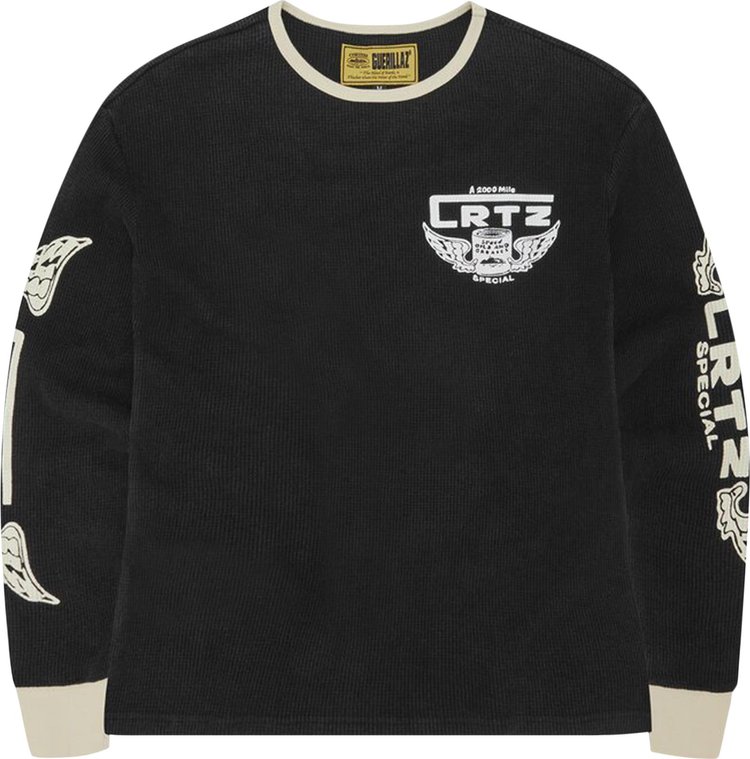 Corteiz Gasolina Waffle Long Sleeve Black