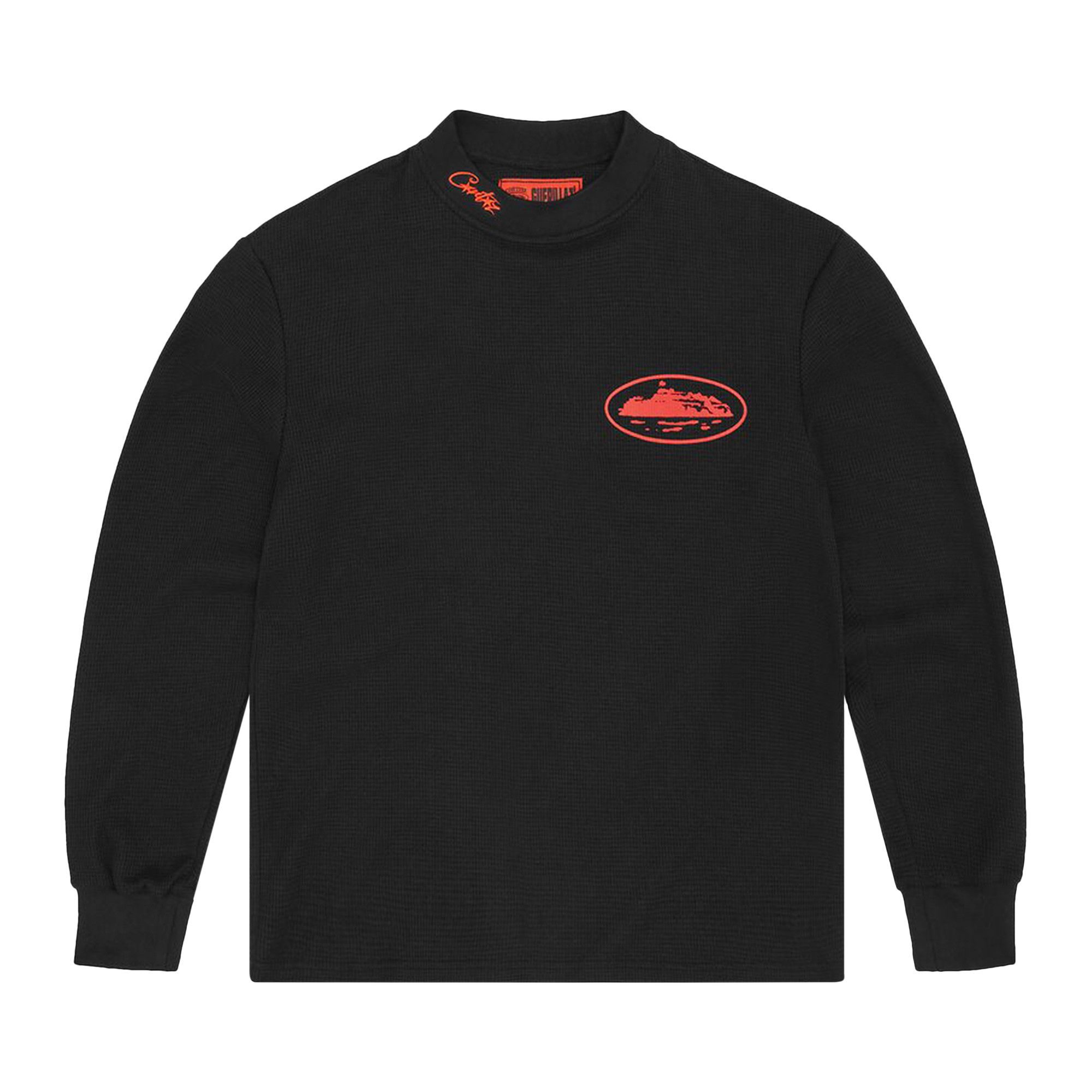Buy Corteiz Alcatraz Waffle Long-Sleeve 'Black/Red' - 7892