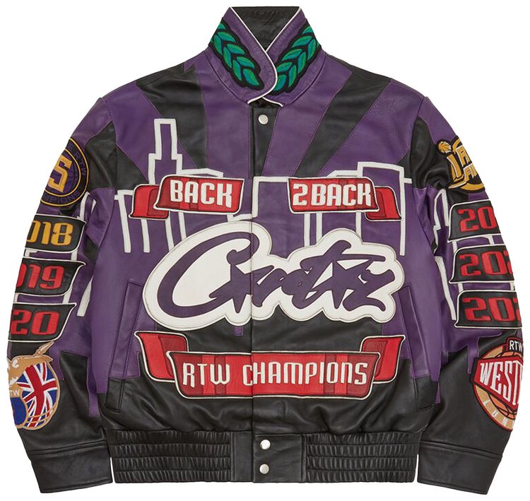 Corteiz 5 Year Leather Jacket Black