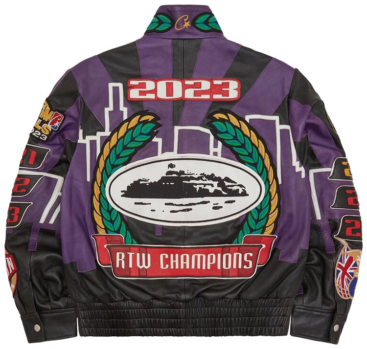 Corteiz 5 Year Leather Jacket Black