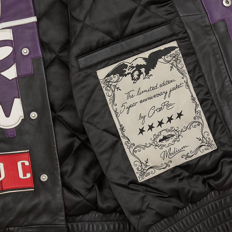 Corteiz 5 Year Leather Jacket Black