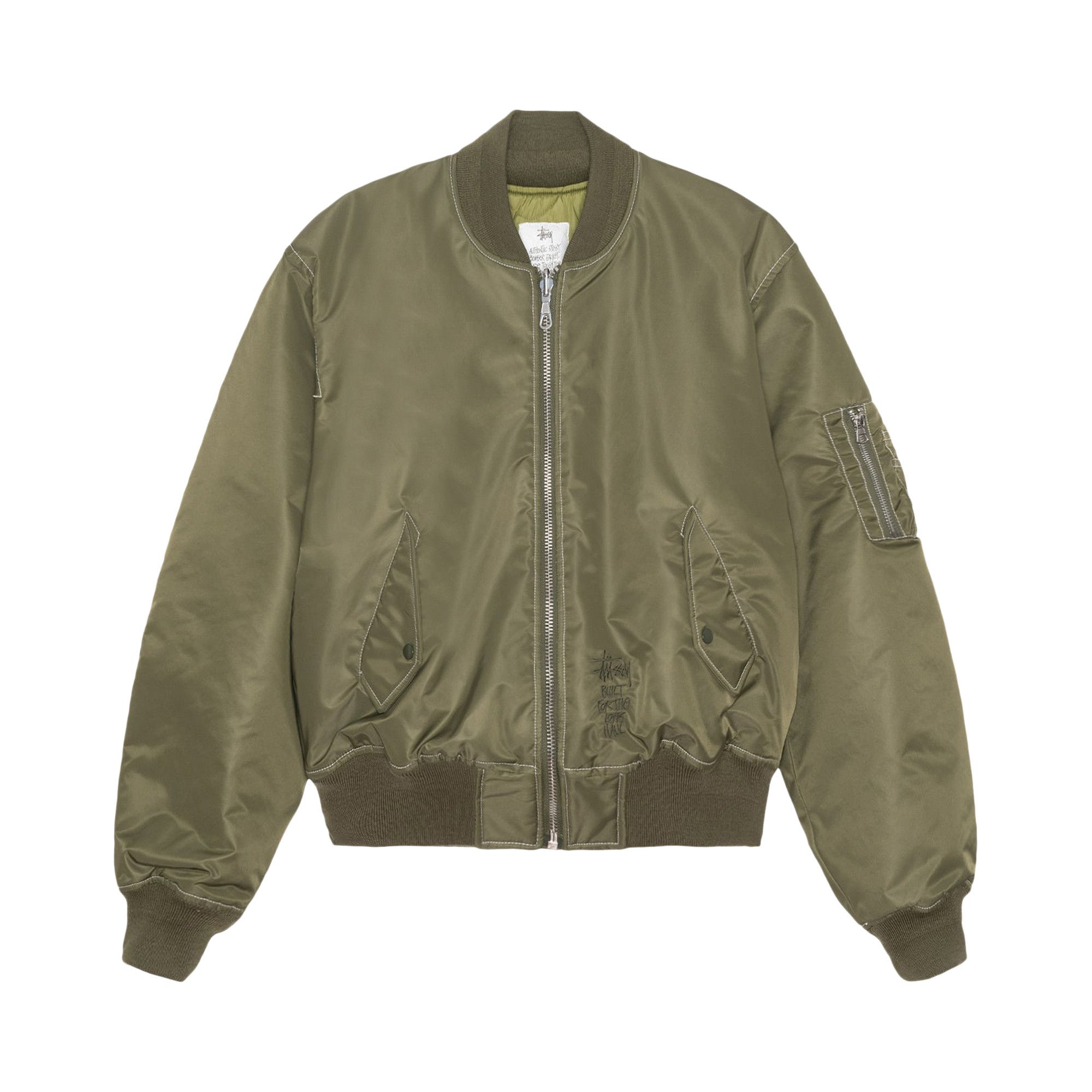 NIKE×stussyリバーシブル　中綿ジャケット 2023FW Stussy x Nike Reversible Varsity Jacket Olive/ Orange