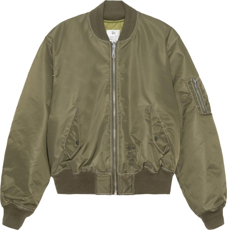 Stussy Built Reversible Bomber Jacket Olive