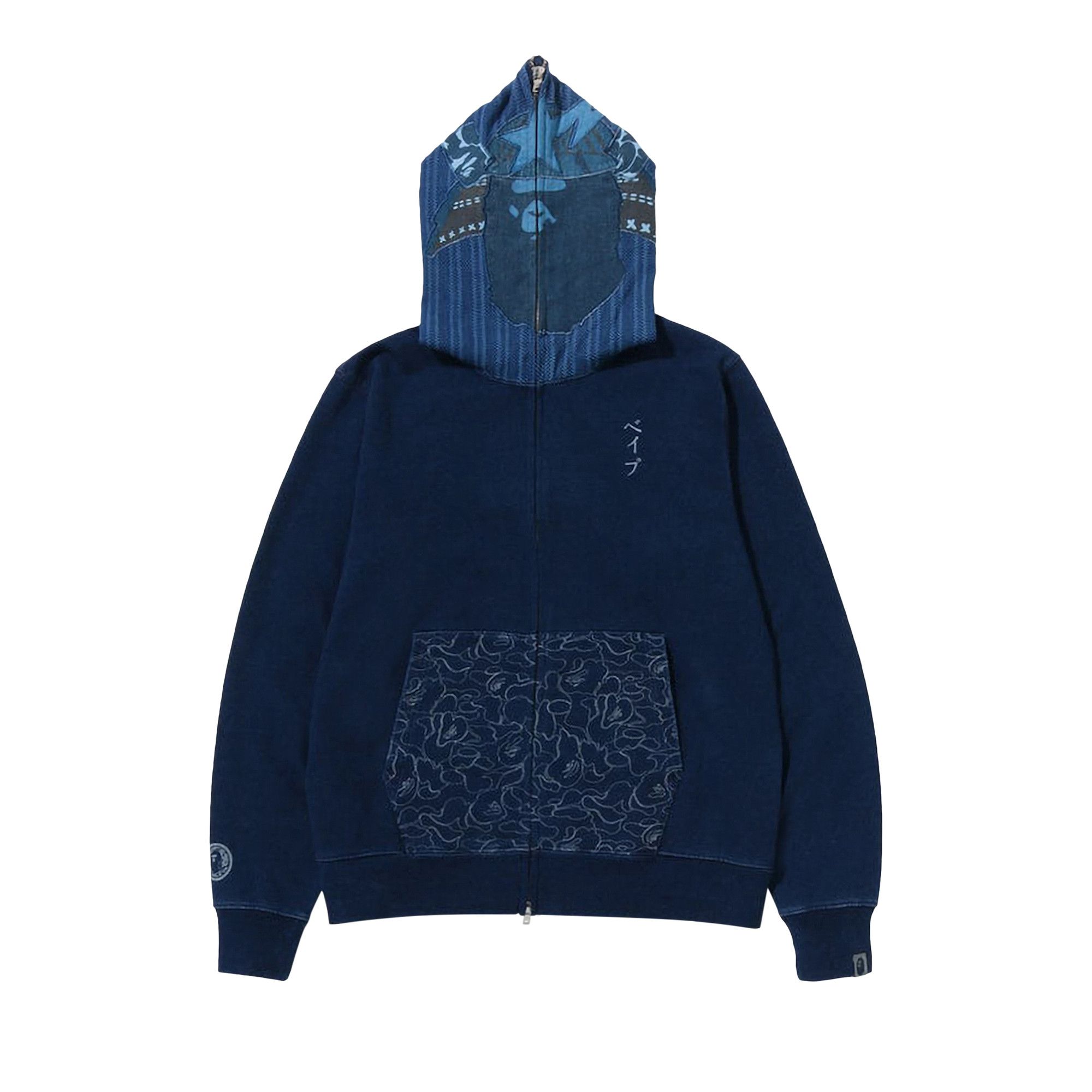 BAPE Shark Full Zip Hoodie Indigo