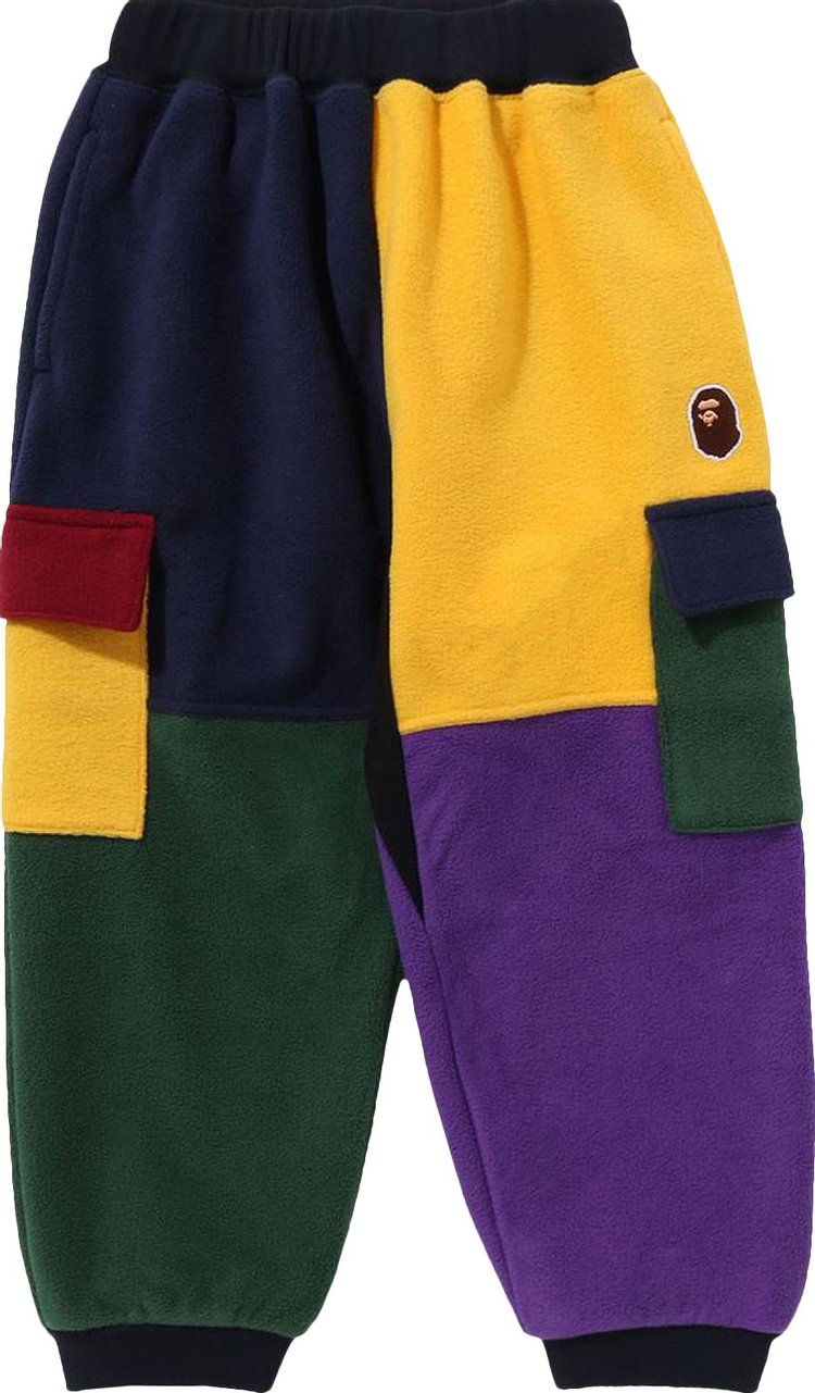 BAPE Kids Ape Head Color Block Fleece Pants 'Multicolor'