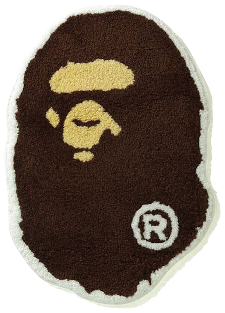 BAPE Ape Head Rug Mat Brown