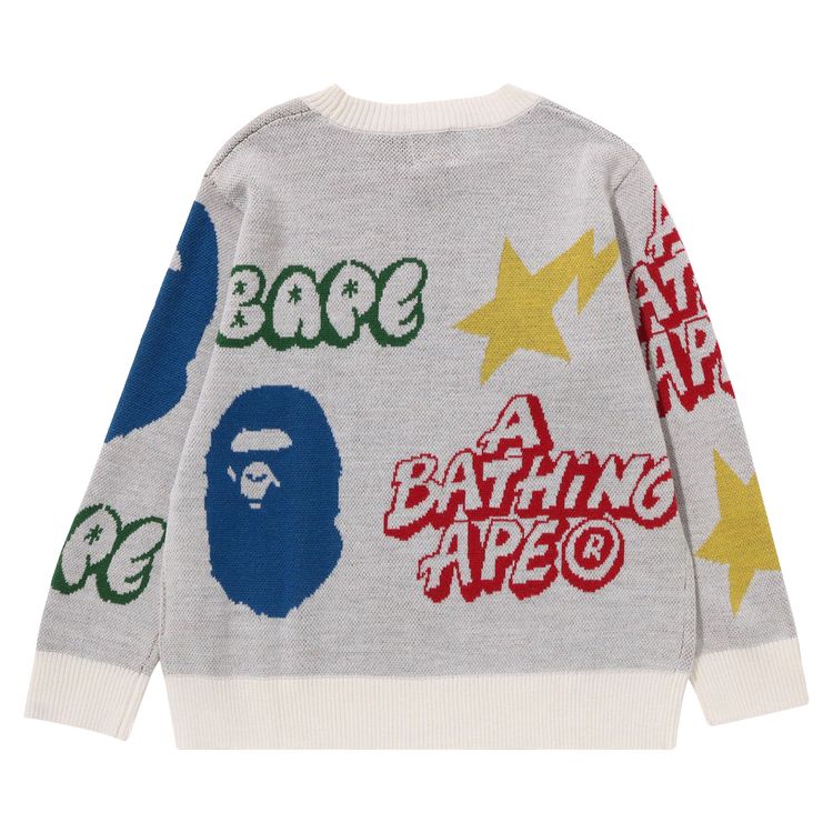 BAPE Kids Graffiti Pattern Knit White