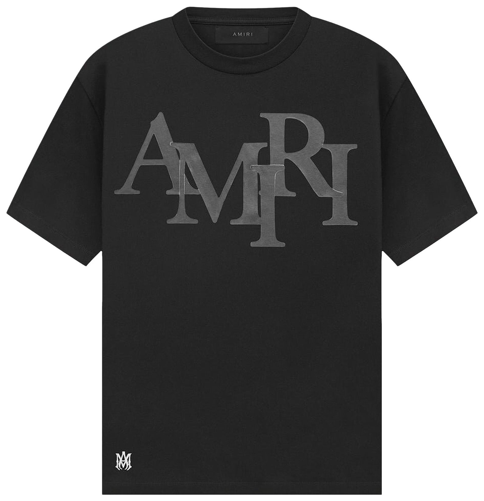 Buy Amiri Staggered Logo Tee 'Black' - PS24MJL015 001 BLAC | GOAT