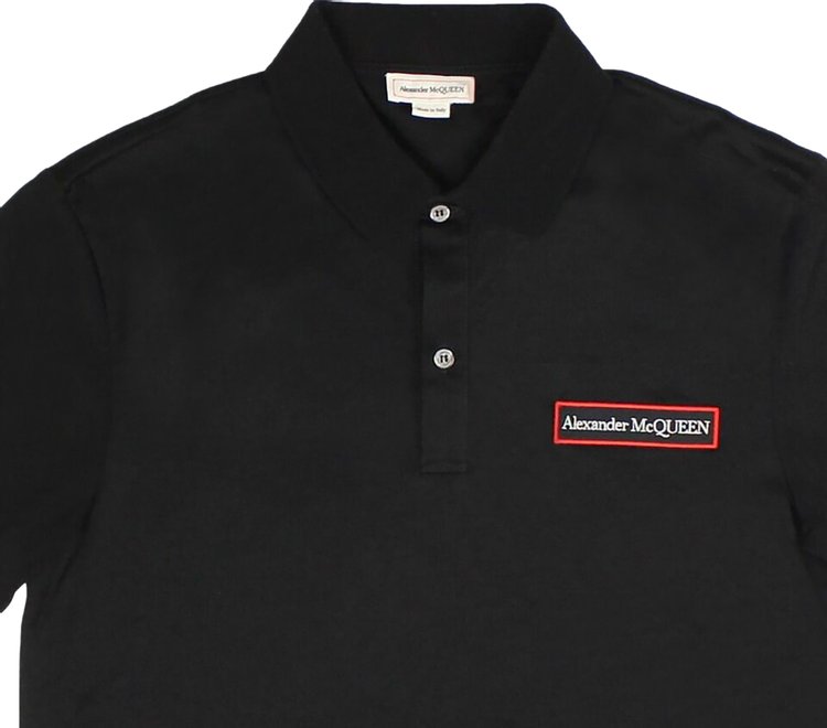 Alexander McQueen Logo Patch Polo Black