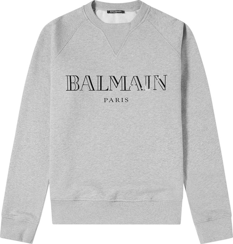 Balmain Logo Crewneck Sweatshirt 'Heather Grey'