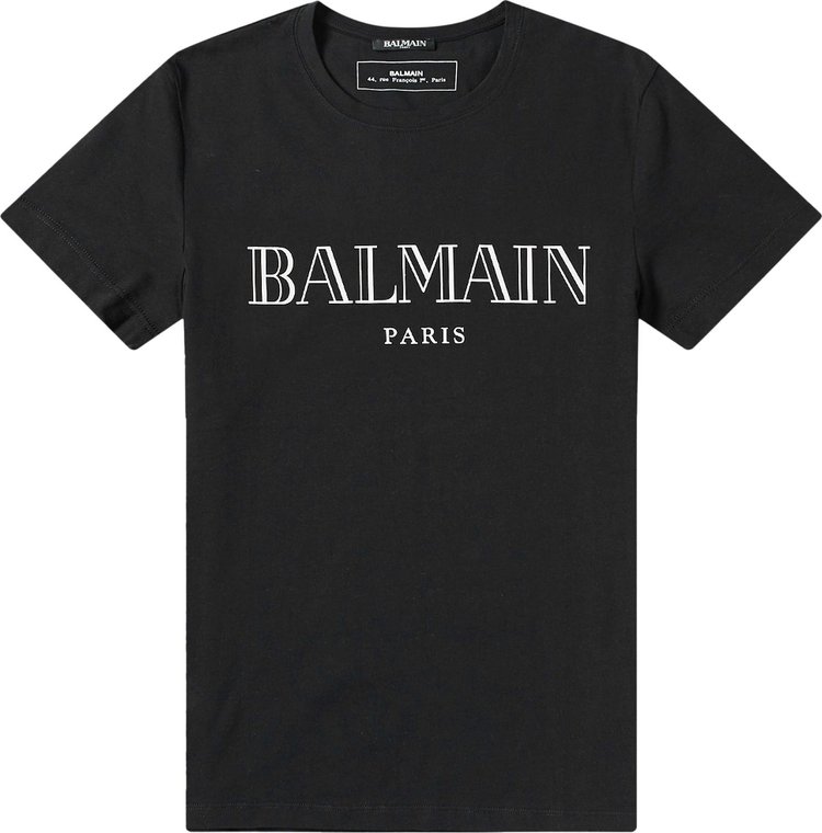Balmain Logo Tonal T-Shirt 'Black/White'