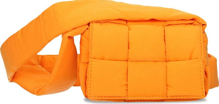 Bottega Veneta Mini Padded Intreccio Nylon Crossbody Bag 'Orange'