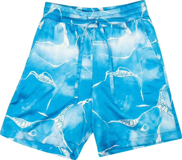 Nahmias Miracle Tie Dye Silk Shorts Blue