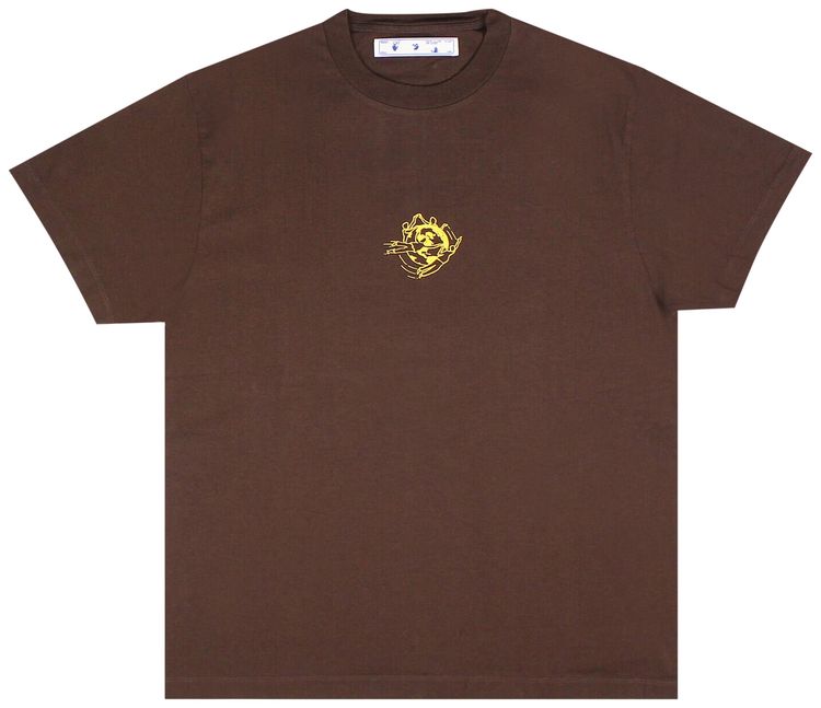 Off White Small Graphic T Shirt Brown
