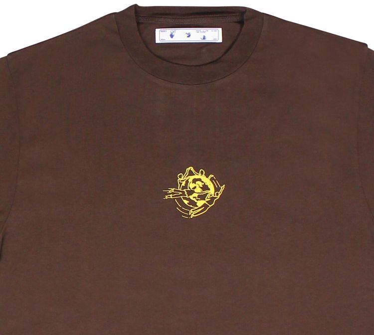 Off White Small Graphic T Shirt Brown