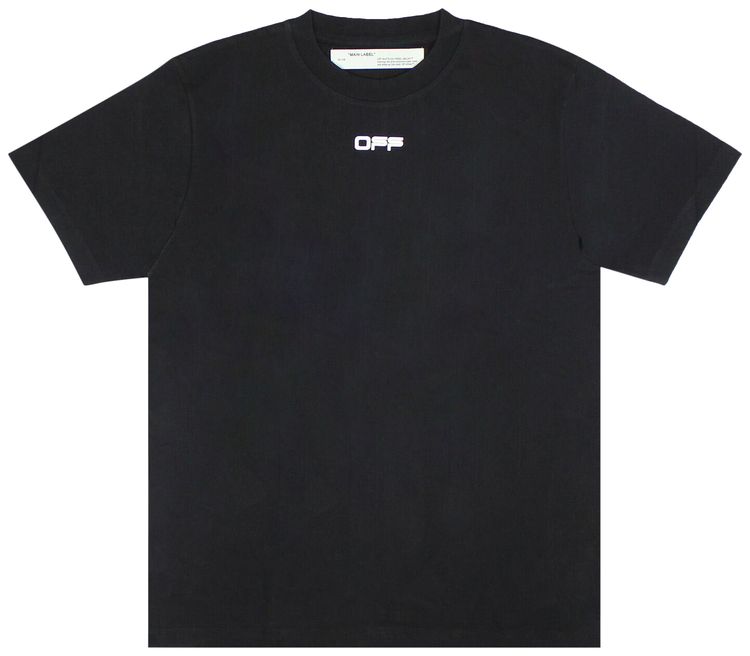 Off White Airport Tape T Shirt BlackWhite