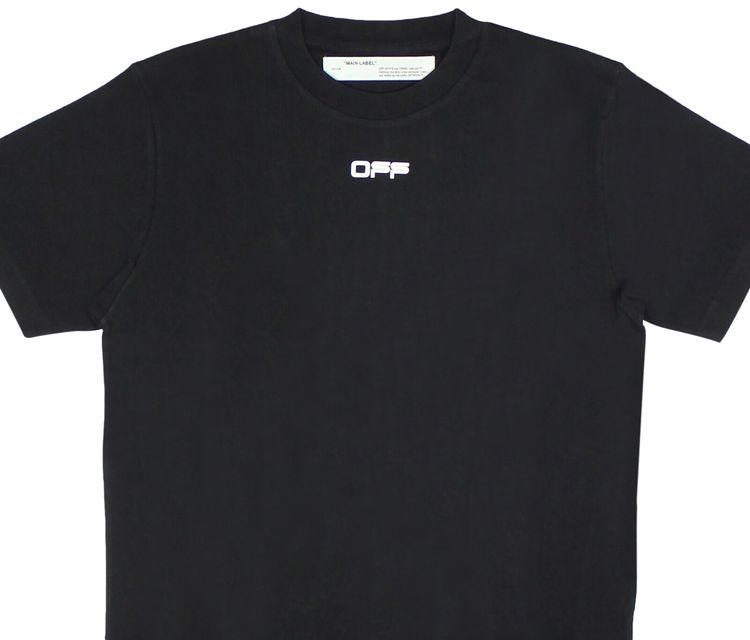 Off White Airport Tape T Shirt BlackWhite