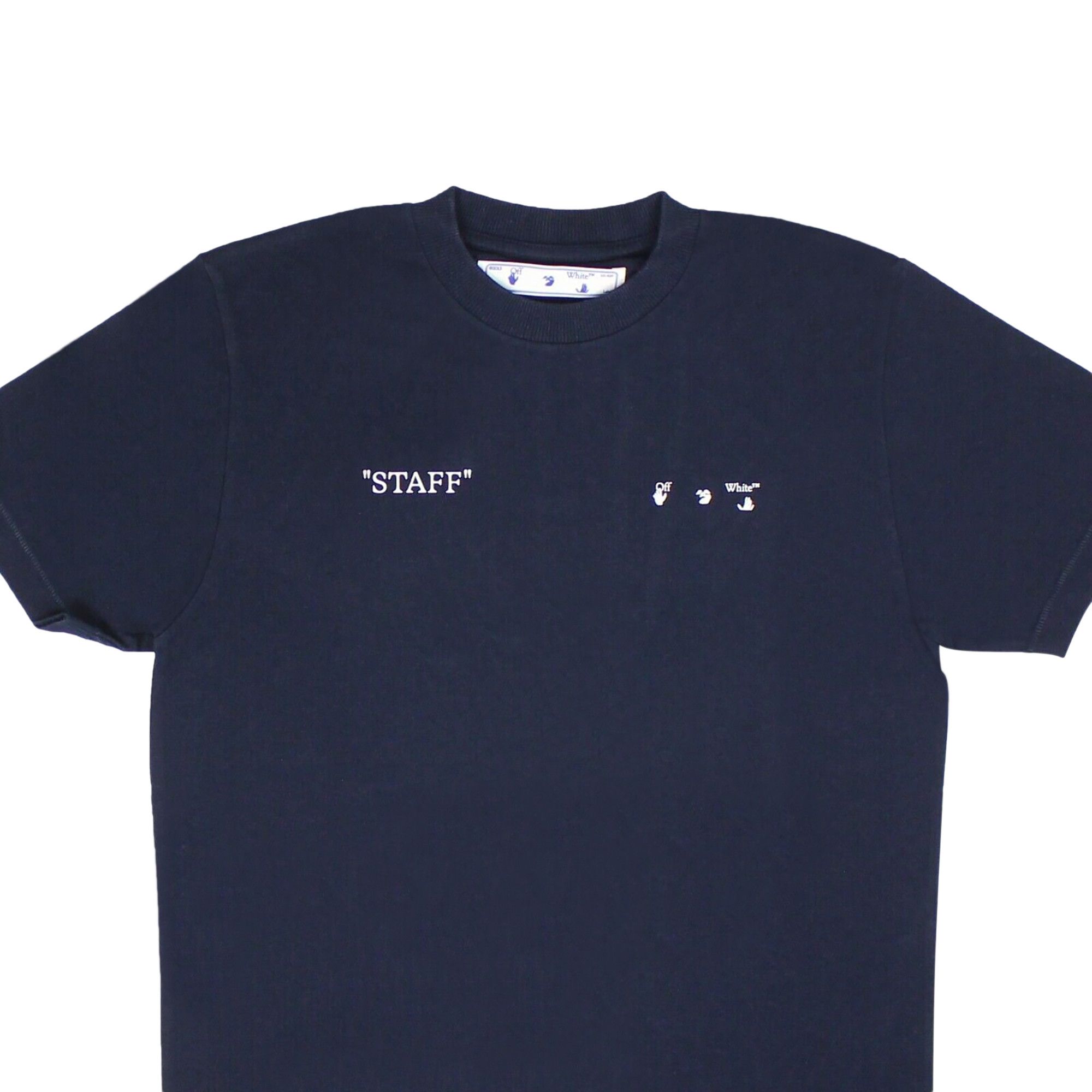 Buy Off White Staff T Shirt Blue White OMAA027T21JER0014501 GOAT