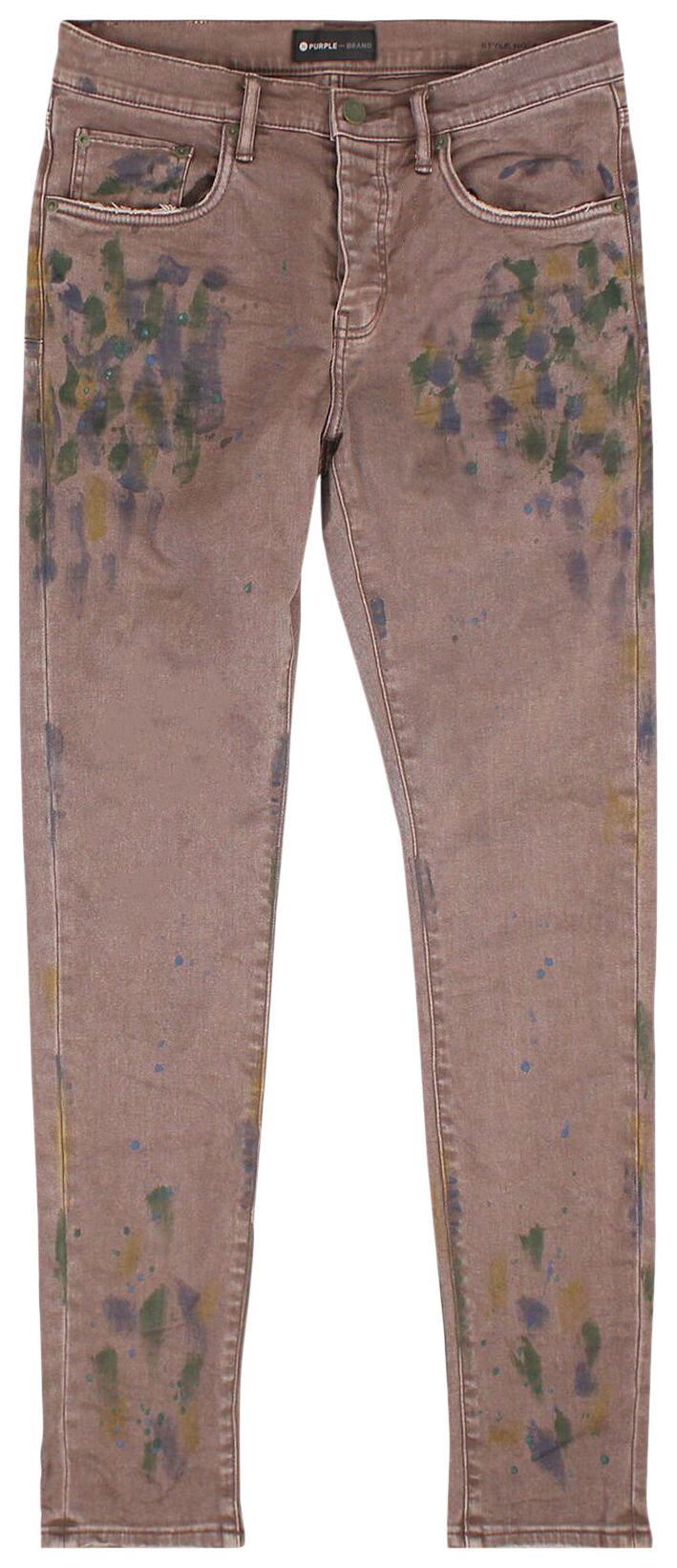 PURPLE BRAND Oil Spill Jeans Overdyed Jeans Sepia