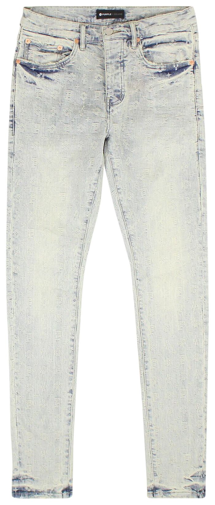 PURPLE BRAND Jacquard Monogram Jeans Superlight Indigo