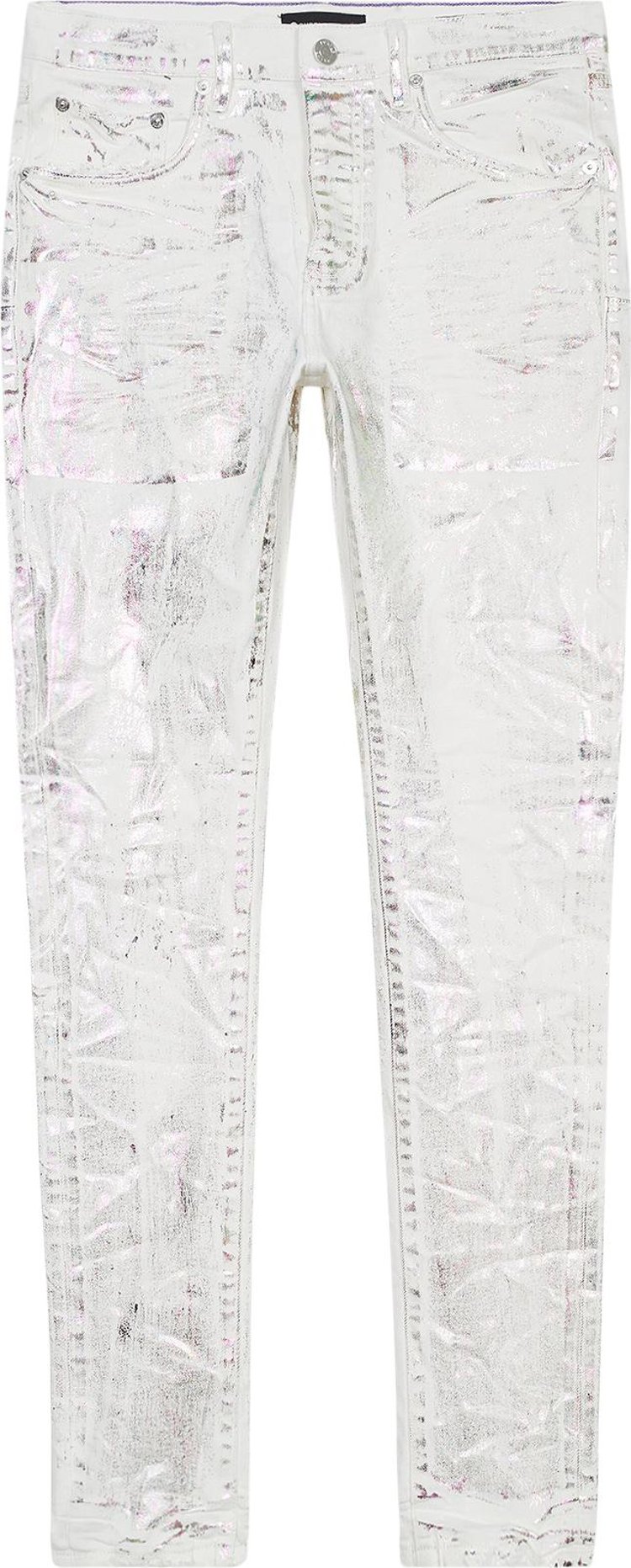 PURPLE BRAND Foiled Finish Skinny Jeans White