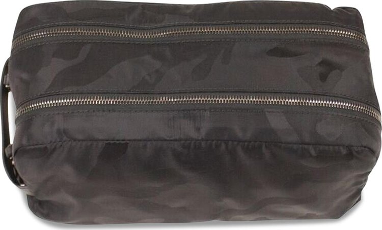 Valentino Camo Double Zip Pouch Black