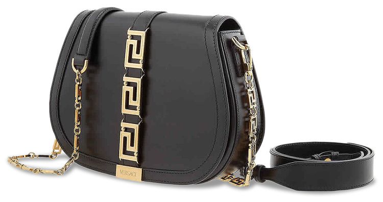 Versace Greca Goddess Shoulder Bag Black