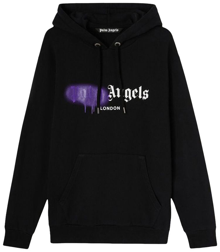 Palm Angels London Sprayed Hoodie Black