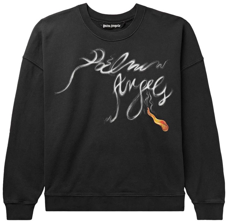 Palm Angels Foggy Sweatshirt Black White