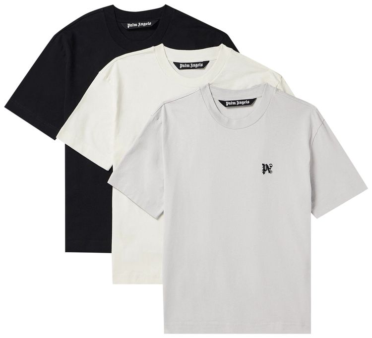 Palm Angels Monogram T Shirt 3 Pack Multicolor