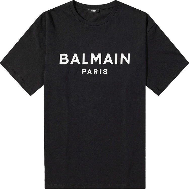 Balmain Logo Print T-Shirt 'Black/White'