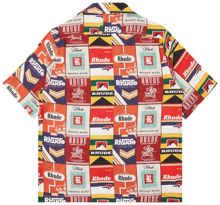 Rhude Cigaretta Silk Shirt RedMulticolor