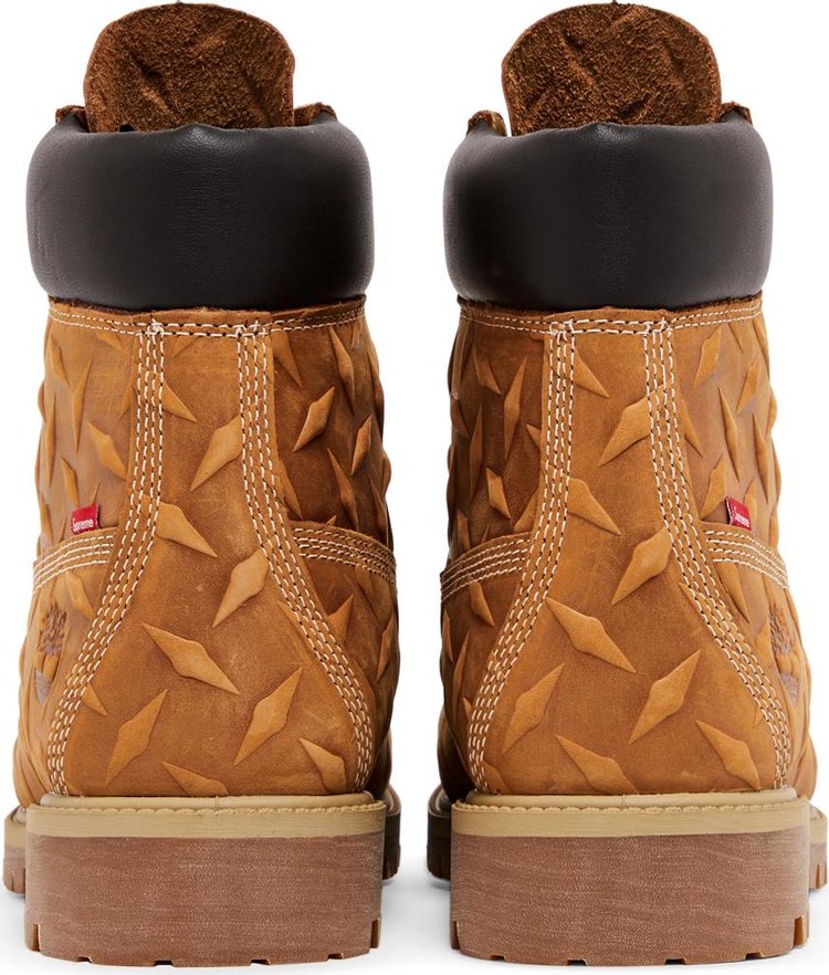 Supreme x 6 Inch Premium Waterproof Boot Embossed Diamond Plate   Wheat