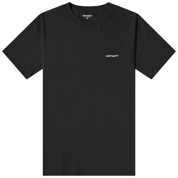 Carhartt WIP Short Sleeve Script Embroidery T Shirt Black