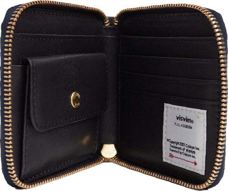 Visvim Leather Bifold Wallet Navy