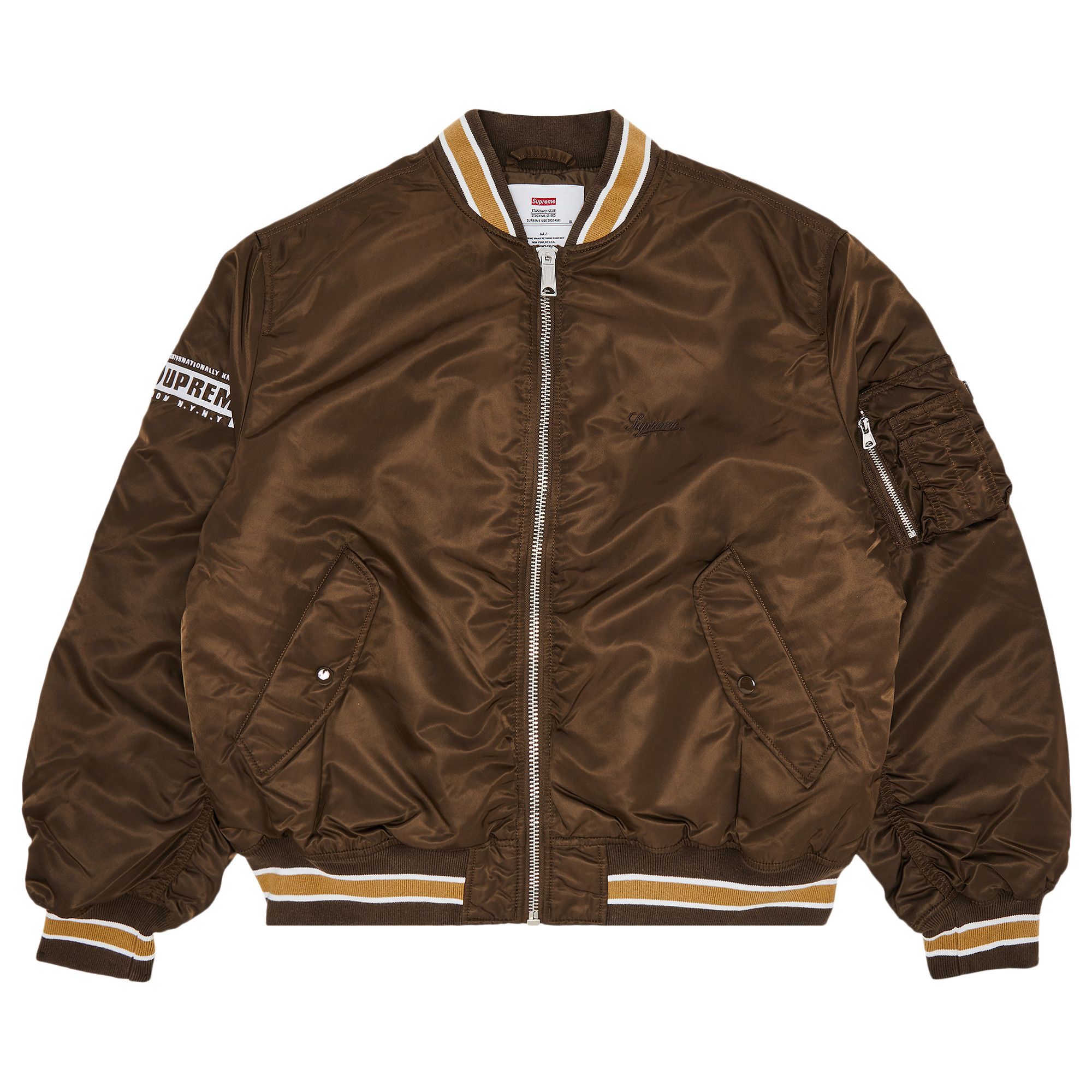 Buy Supreme Second To None MA-1 Jacket 'Brown' - SS22J73