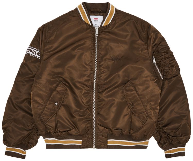 Supreme Second To None MA 1 Jacket Brown