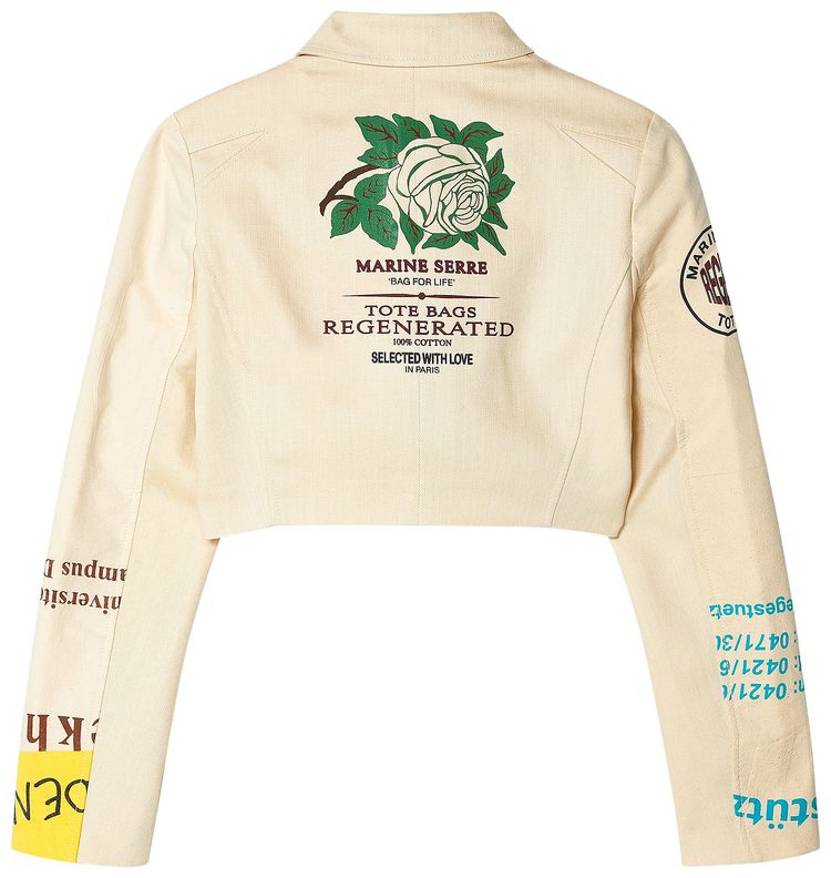 Marine Serre Regenerated Tote Bags Tailoring Jacket WhiteMulticolor