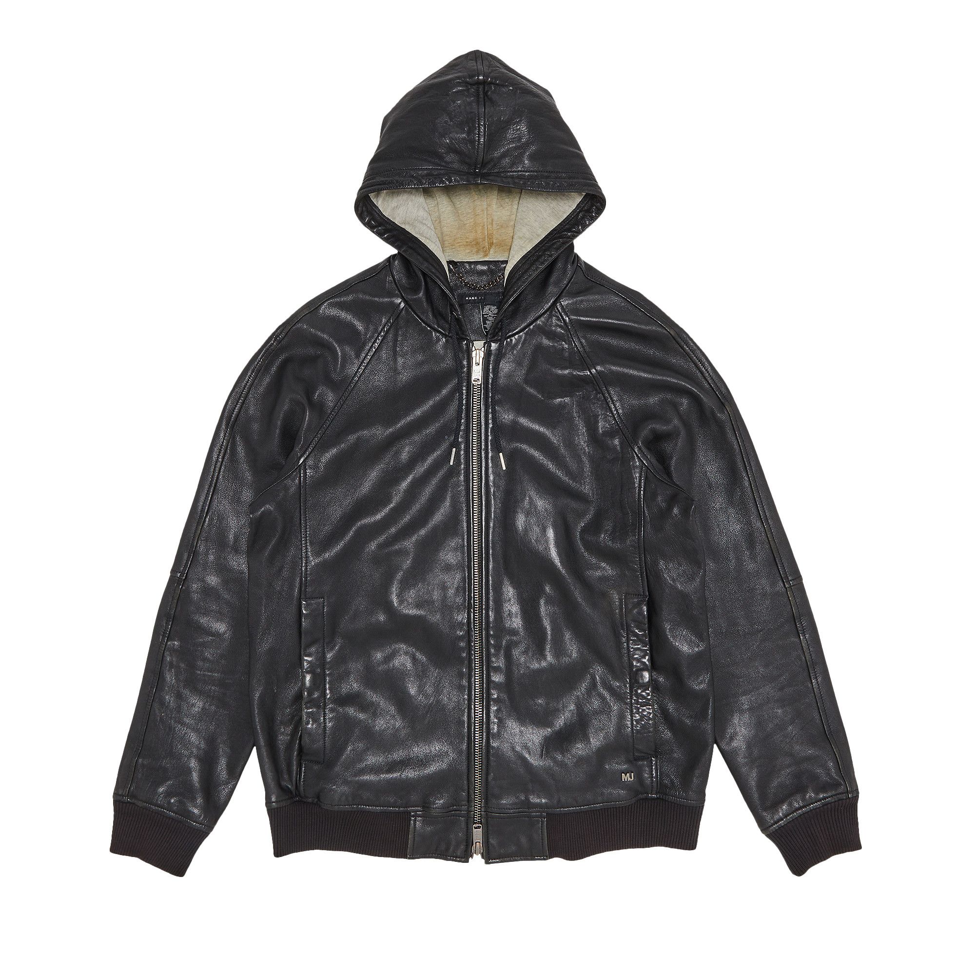 Buy Marc Jacobs Vintage Leather Hooded Jacket 'Black' - 4492 1000003XXVLHJ  BLAC | GOAT