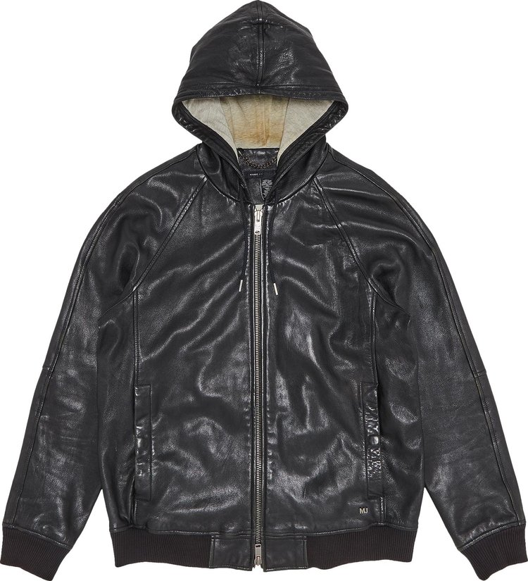 Marc Jacobs Vintage Leather Hooded Jacket 'Black'