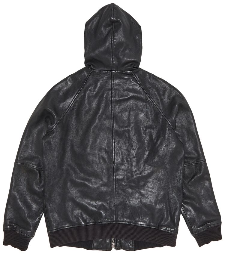 Marc Jacobs Vintage Leather Hooded Jacket Black