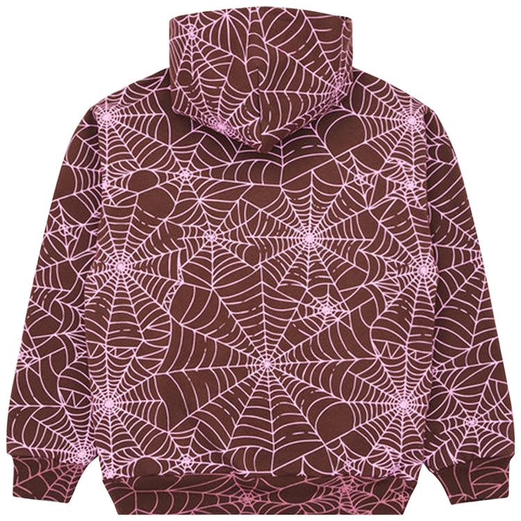 Sp5der All Over Print Hoodie Brown